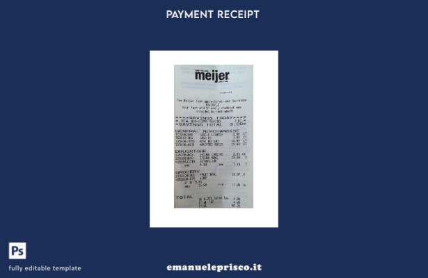 modello di controllo di pagamento Meijer in stile verificato